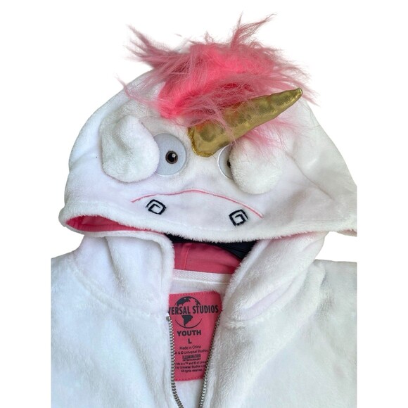 Despicable Me Minion Hoodie -Universal Studios - Fluffy Unicorn YOUTH SZ LARGE - Picture 2 of 7